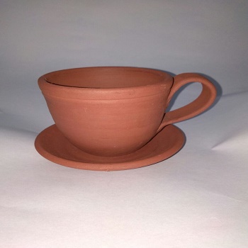 CLAY-CUP-AND-SACUER