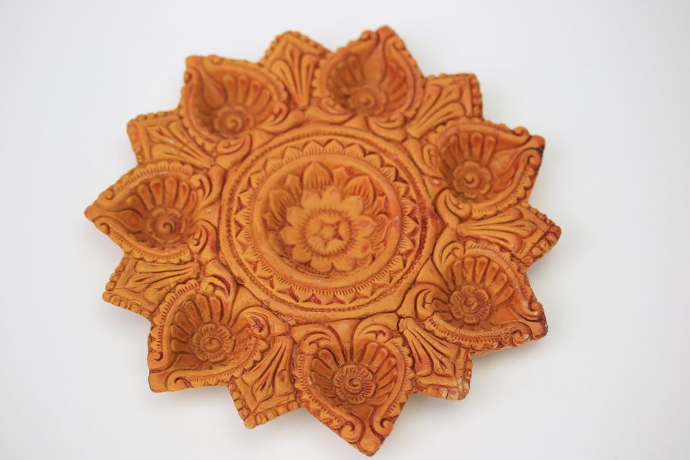 Clay Lotus Diya