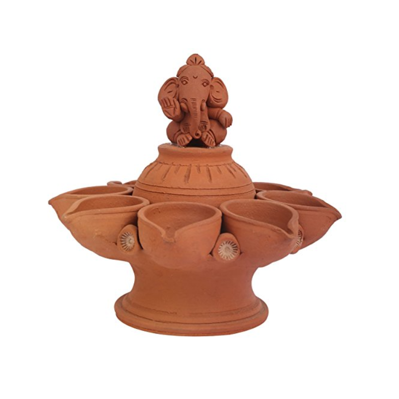 Clay Ganeshsa Oil Lamp