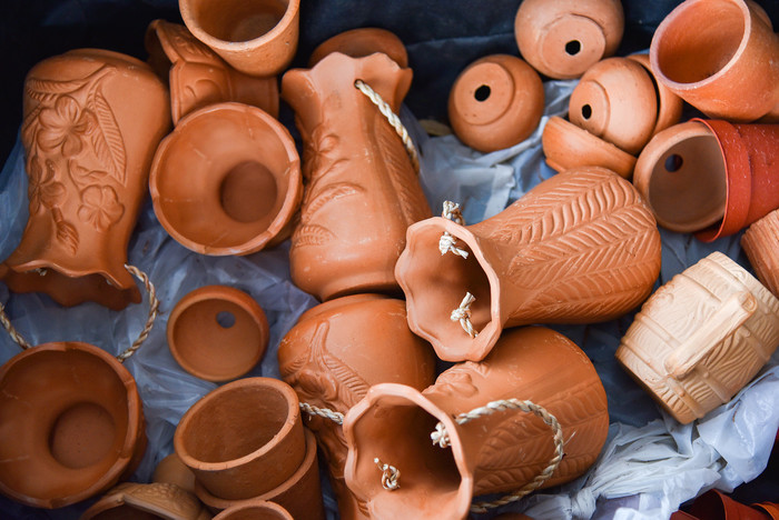 Handmade Clay Flower Vase